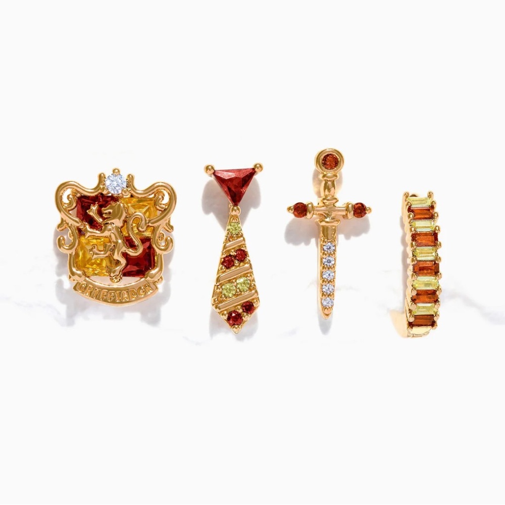 Harry Potter Gryffindor House Earring Stud Set in Gold